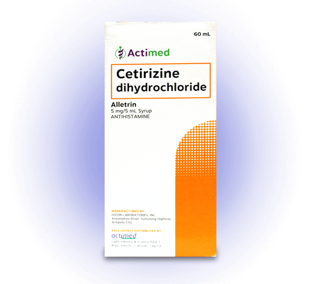 For the symptomatic relief of allergic conditions including rhinitis and chronic urticaria